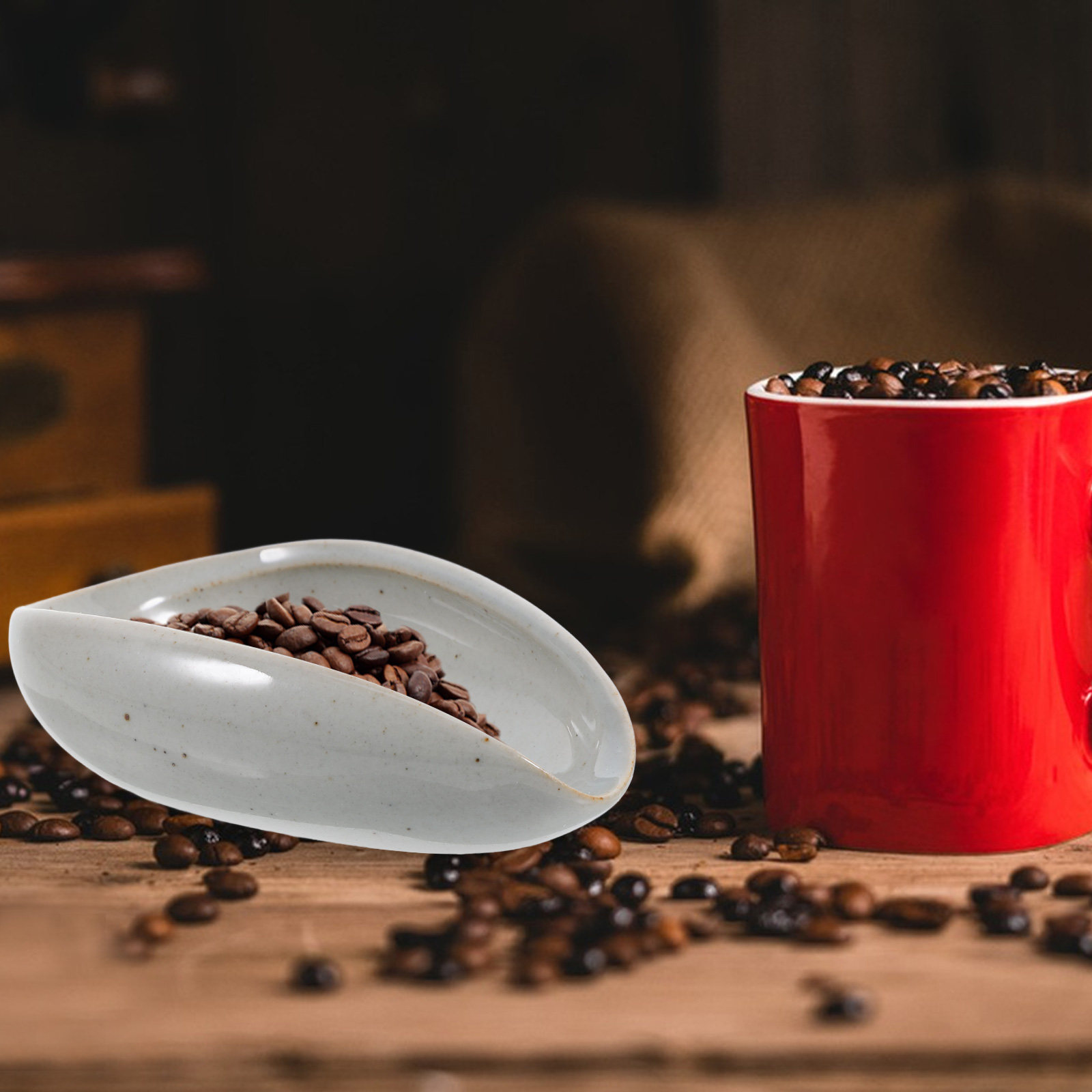 Coffee Tea Beans - Vassoio dosatore in ceramica per chicchi