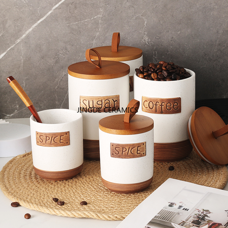 Coffee Tea Sugar Canister Set - Barattolo sigillato in ceramica da 1