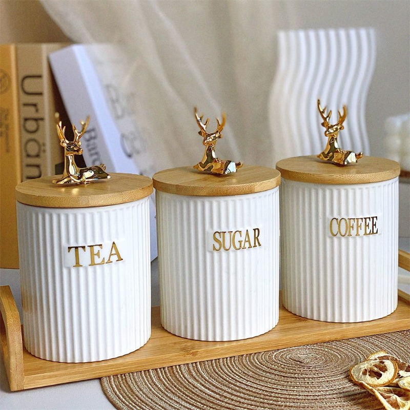 Coffee Tea Sugar Canister Set - Set da 3 pezzi Set di