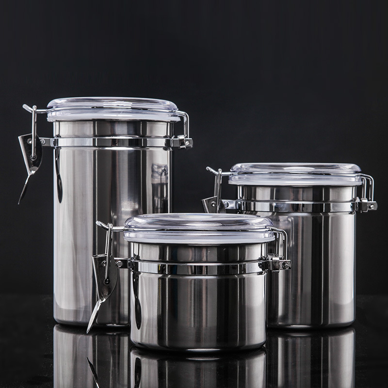Coffee Tea Beans - Contenitore ermetico in acciaio inossidabile con