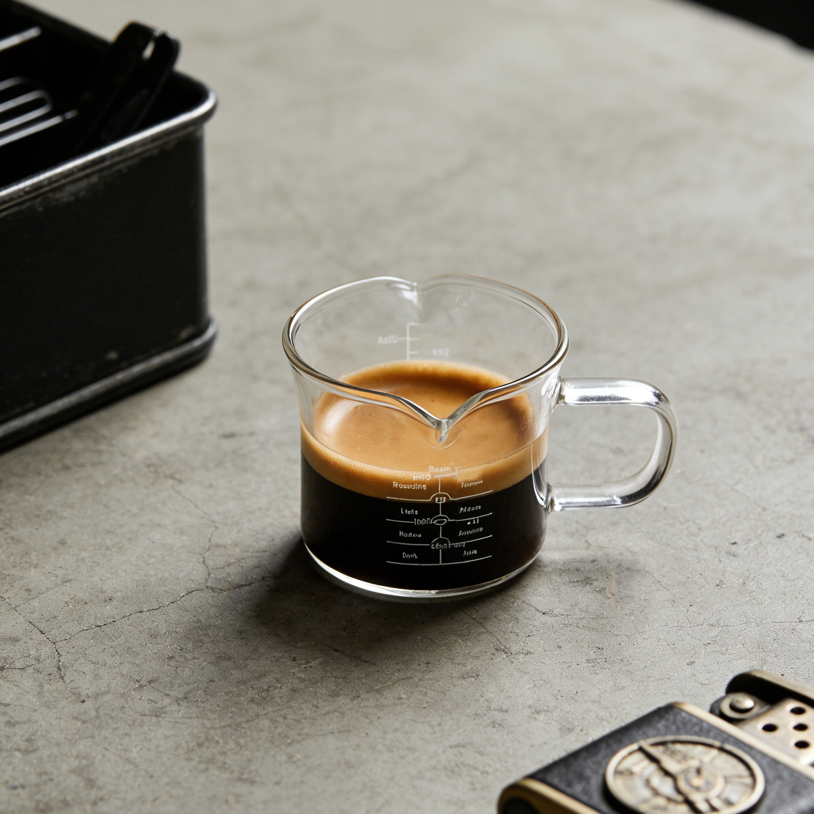 Coffee Tea With Milk - Misurino in vetro con doppio beccuccio,