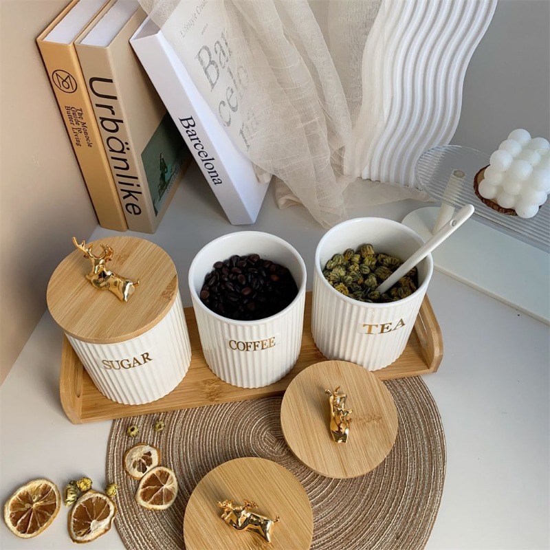 Set da 3 pezzi Set di barattol - Coffee Tea Sugar Canister Set recensione e prezzo