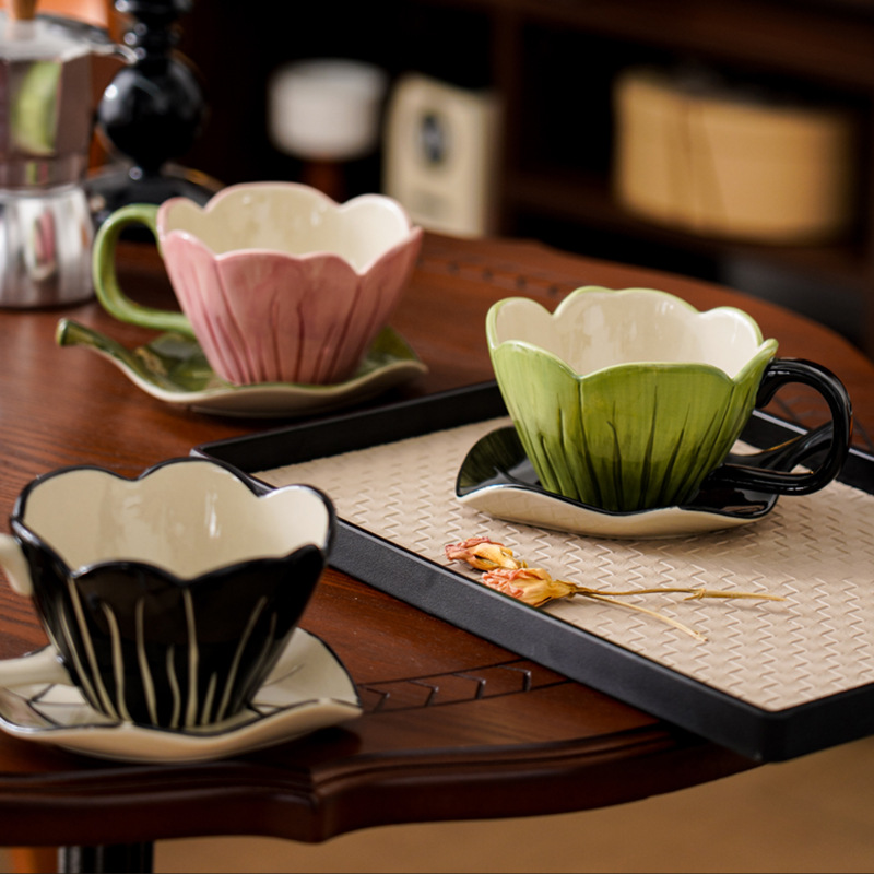 Set di piatti per tazze da caf - Coffee Tea Flower recensione e prezzo