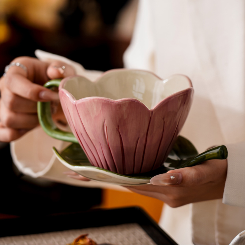 Set di piatti per tazze da caf - Coffee Tea Flower recensione e prezzo