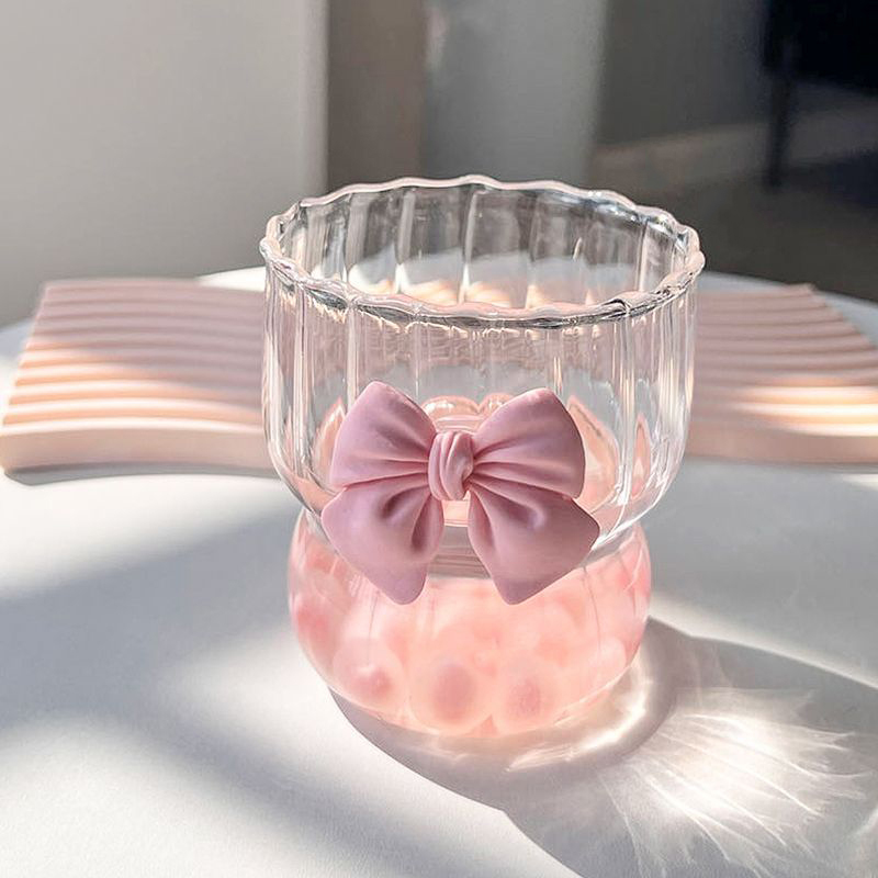 1 pz Pink Bow Glass Cute Water - Water Tea And Coffee recensione e prezzo