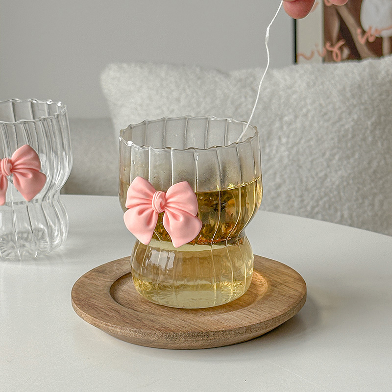 1 pz Pink Bow Glass Cute Water - Water Tea And Coffee recensione e prezzo